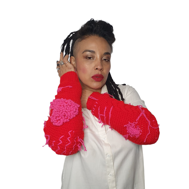 Embroidered Yarn Mittens