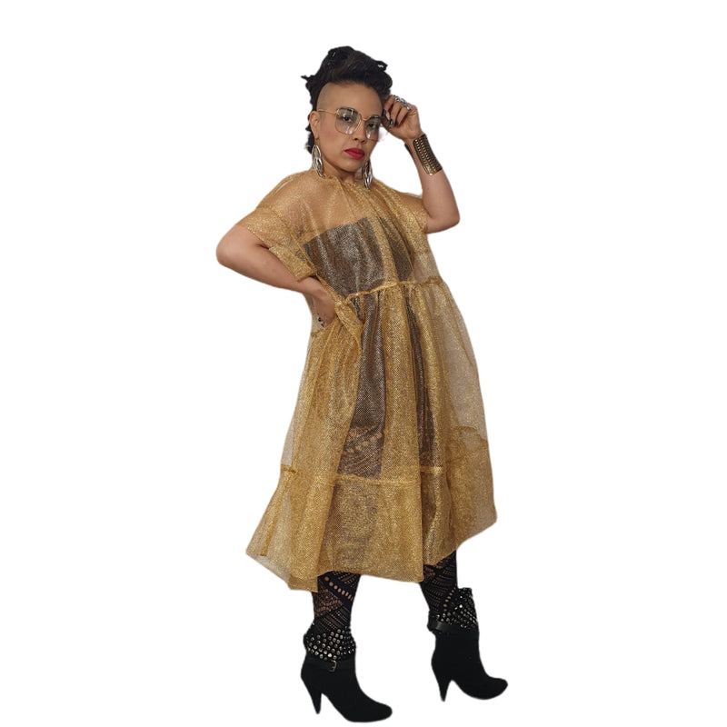 Jolly Dress Gold Mesh