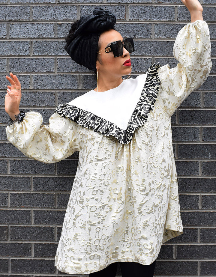 Dazzling Dress. Brocade Silk