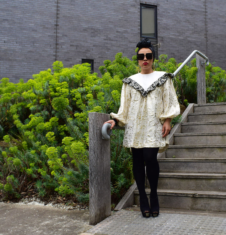 Dazzling Dress. Brocade Silk