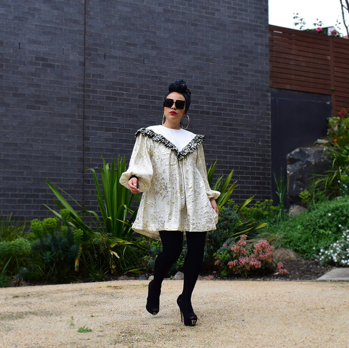 Dazzling Dress. Brocade Silk