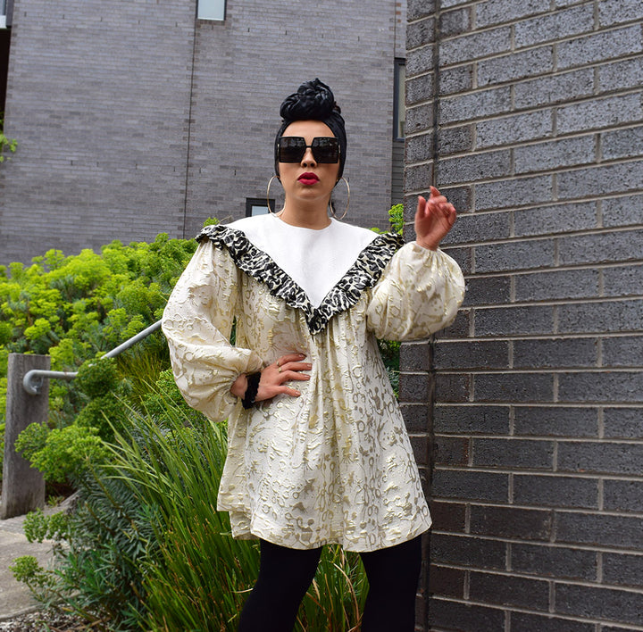 Dazzling Dress. Brocade Silk